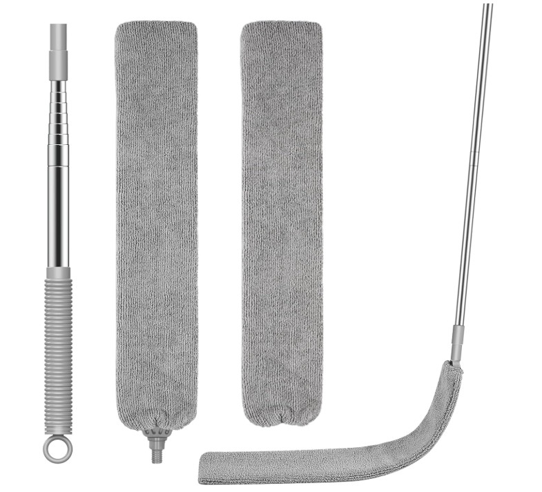 Retractable Gap Duster with Extension Pole Long Handle Cleaning Tool for Furnitu