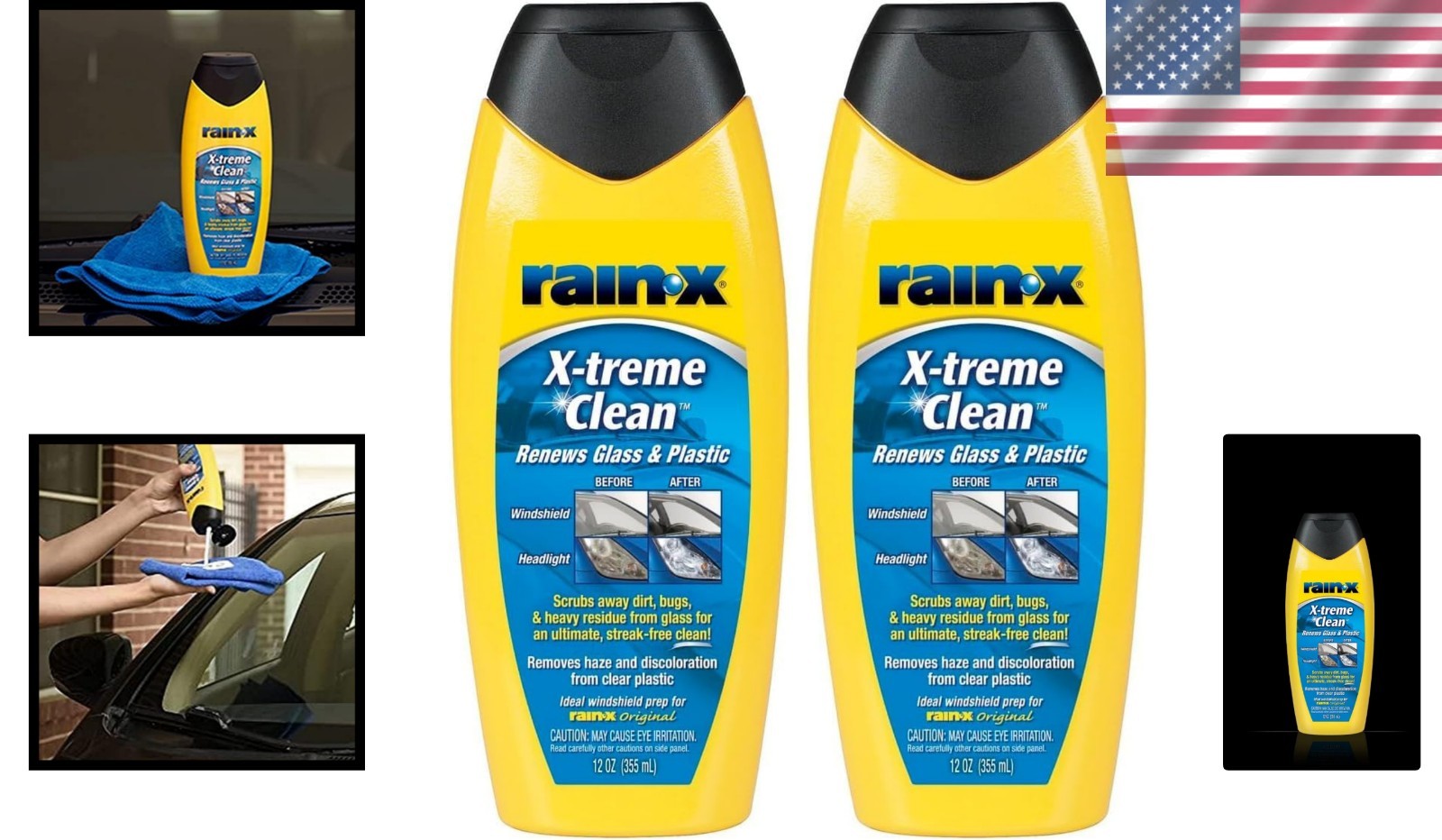 Rain-X X-treme Clean – 12oz x 2 – Streak-Free Glass Cleaner