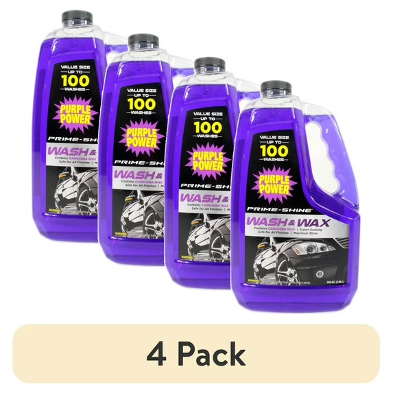 (4 Pack) Wash & Wax 100 Oz Automotive Cleaner with Carnauba Wax