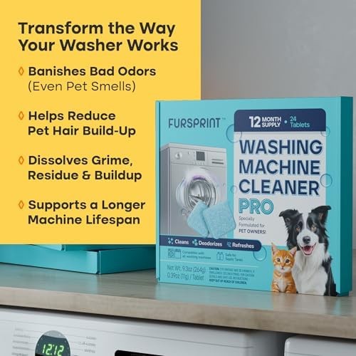 Washing Machine Cleaner Tablets – 24 Pack for a 12 Month Supply. Formulated f…