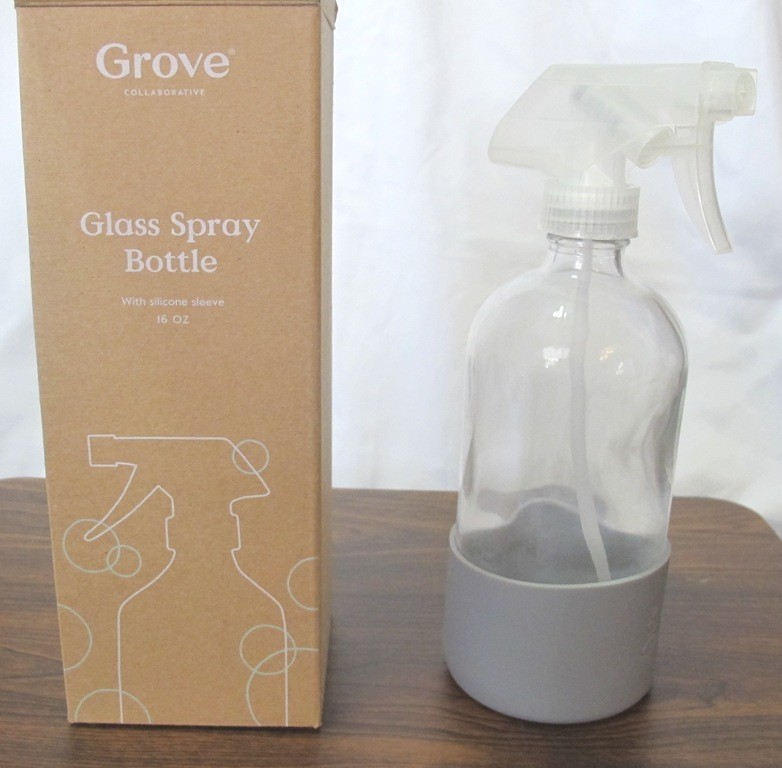 GROVE Collaborative Glass Spray Bottle 16oz Silicone Sleeve For Cleaners ~ New