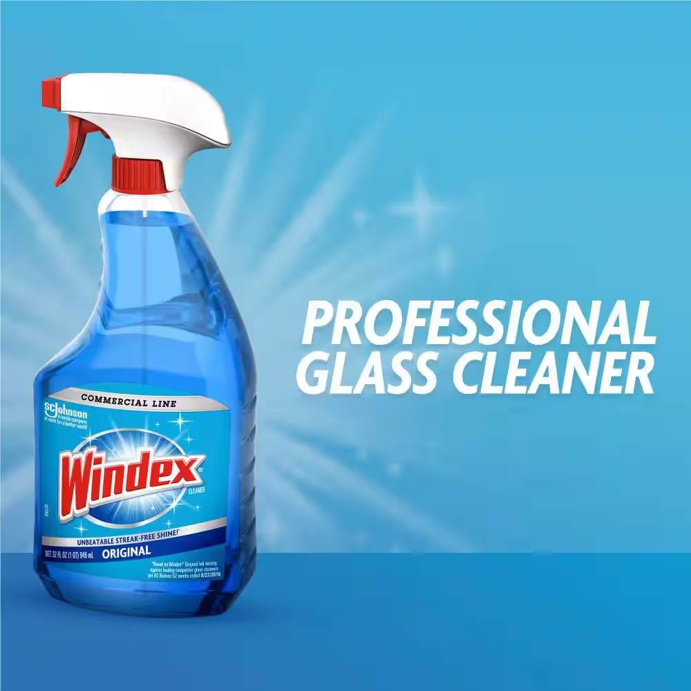32 Oz. Commercial Line Trigger Bottle Original Glass Cleaner and 128 Oz. Commerc