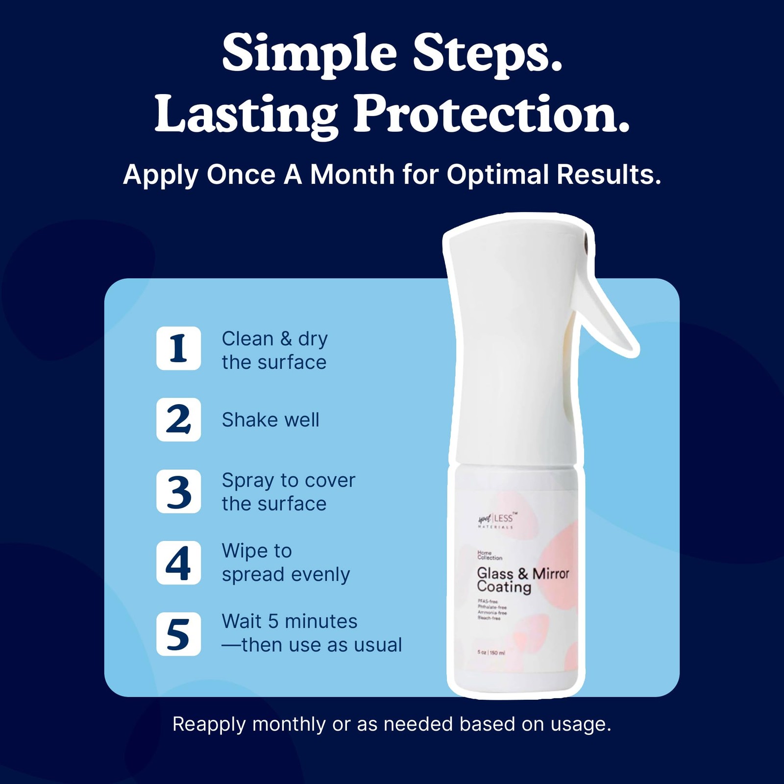 Glass and Mirror Protective Coating Spray, Anti-Residue Barrier for Shower Gl…