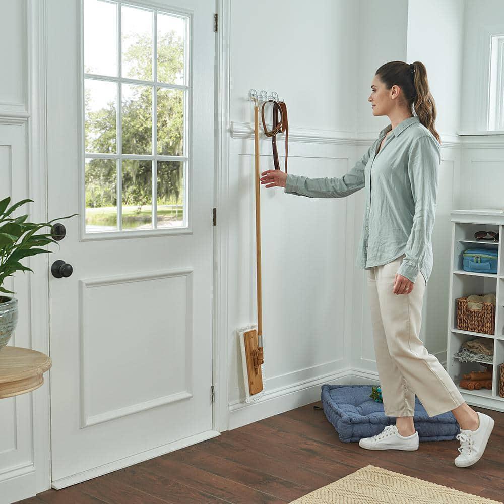 Harper Microfiber Flat Mop Bamboo Handle Hanging Loop Refill Pad 12.8 in. Wide