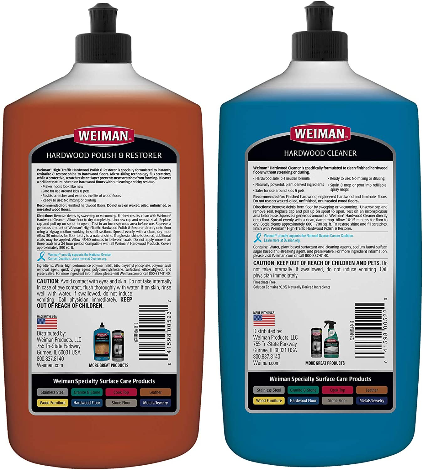 Hardwood Floor Cleaner and Polish Restorer Combo – 2 Pack – High-Traffic Hardwoo