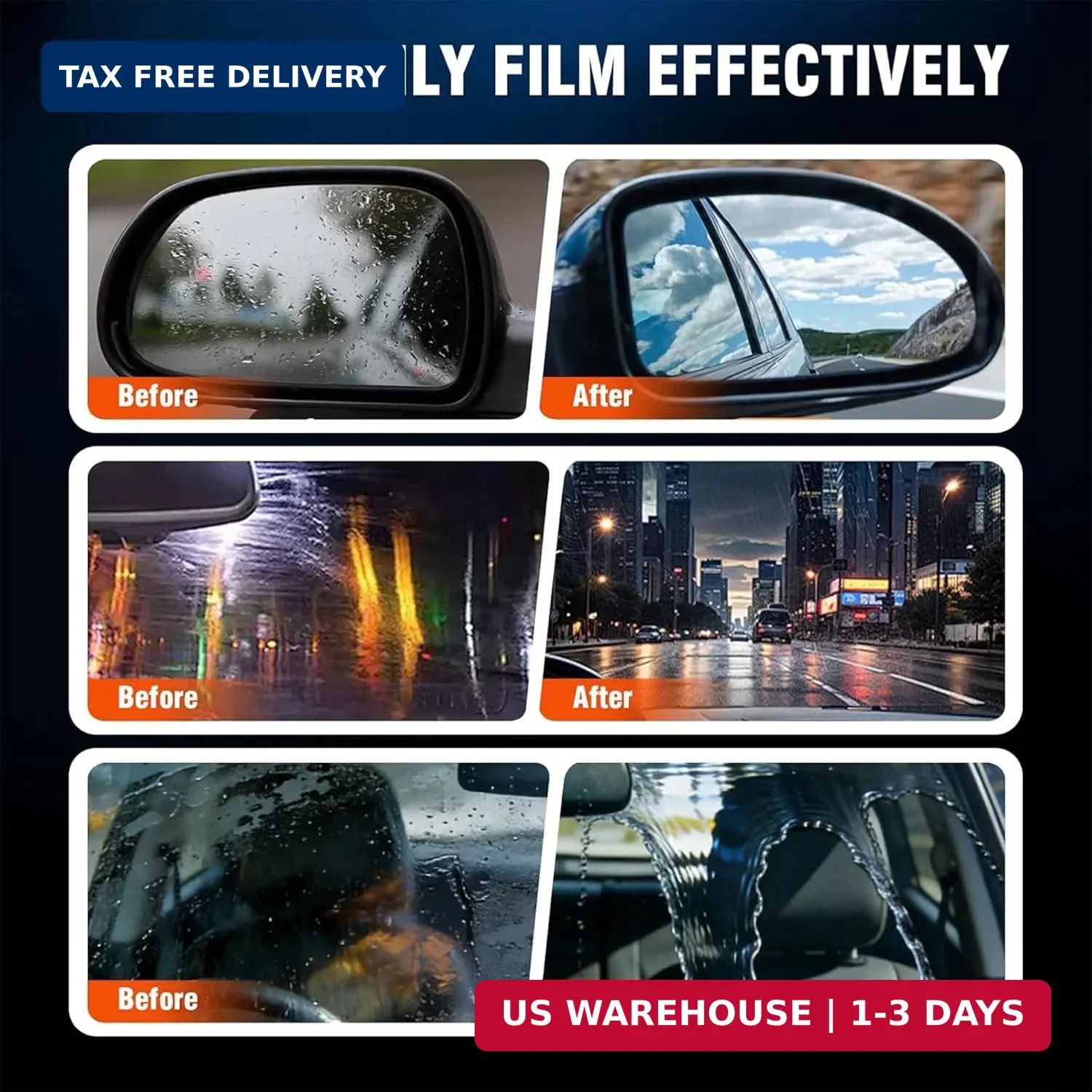 Car Windshield Cleaner & Glass Oil Film Remover, 100ml x 2PCS Car Glass Cleaner
