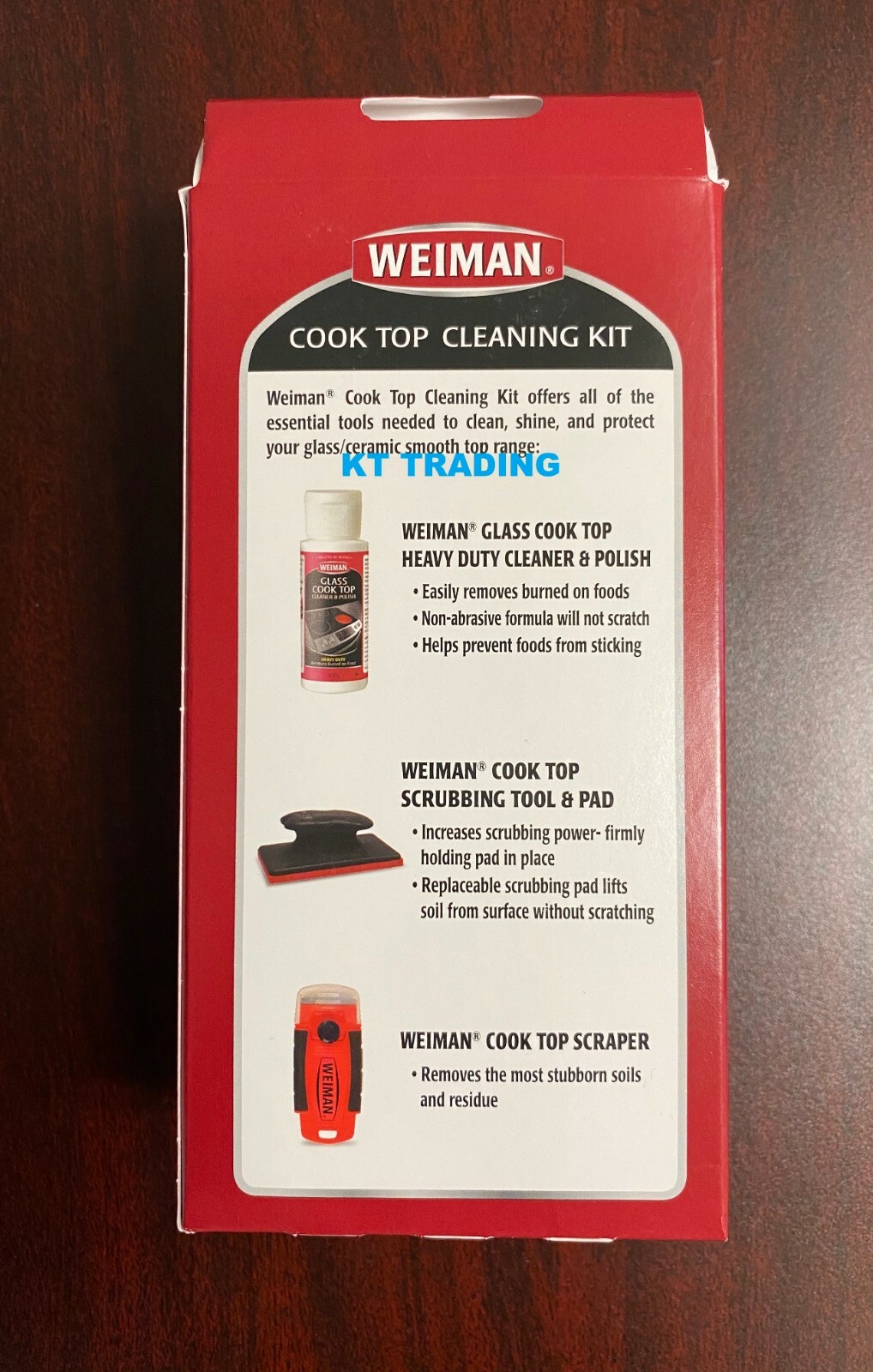 WEIMAN Glass Stove Cook Top Complete CLEANING KIT Scrubber & Scraper Included
