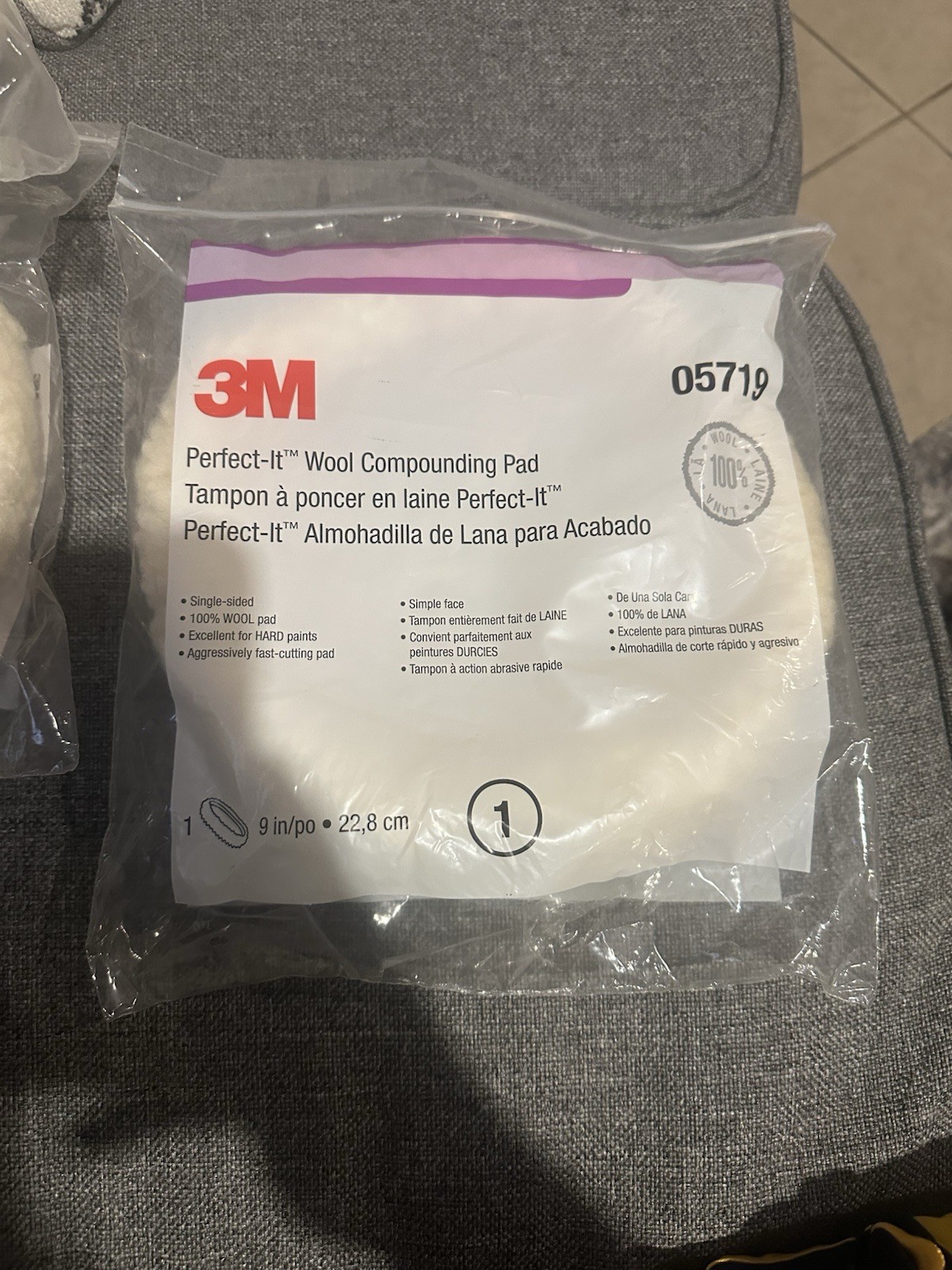 3M Perfect-It Wool Compound Pad, 05719, 9 in
