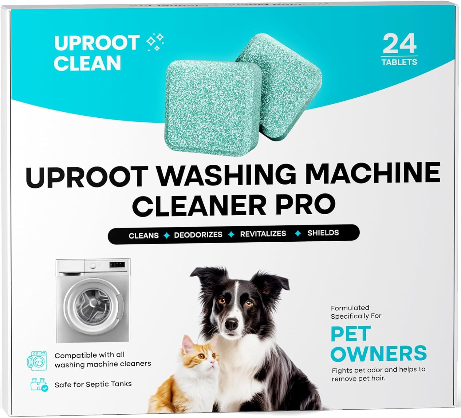 Washing Machine Cleaner Tablets – 24 Pack for a 12 Month Supply. Formulated for