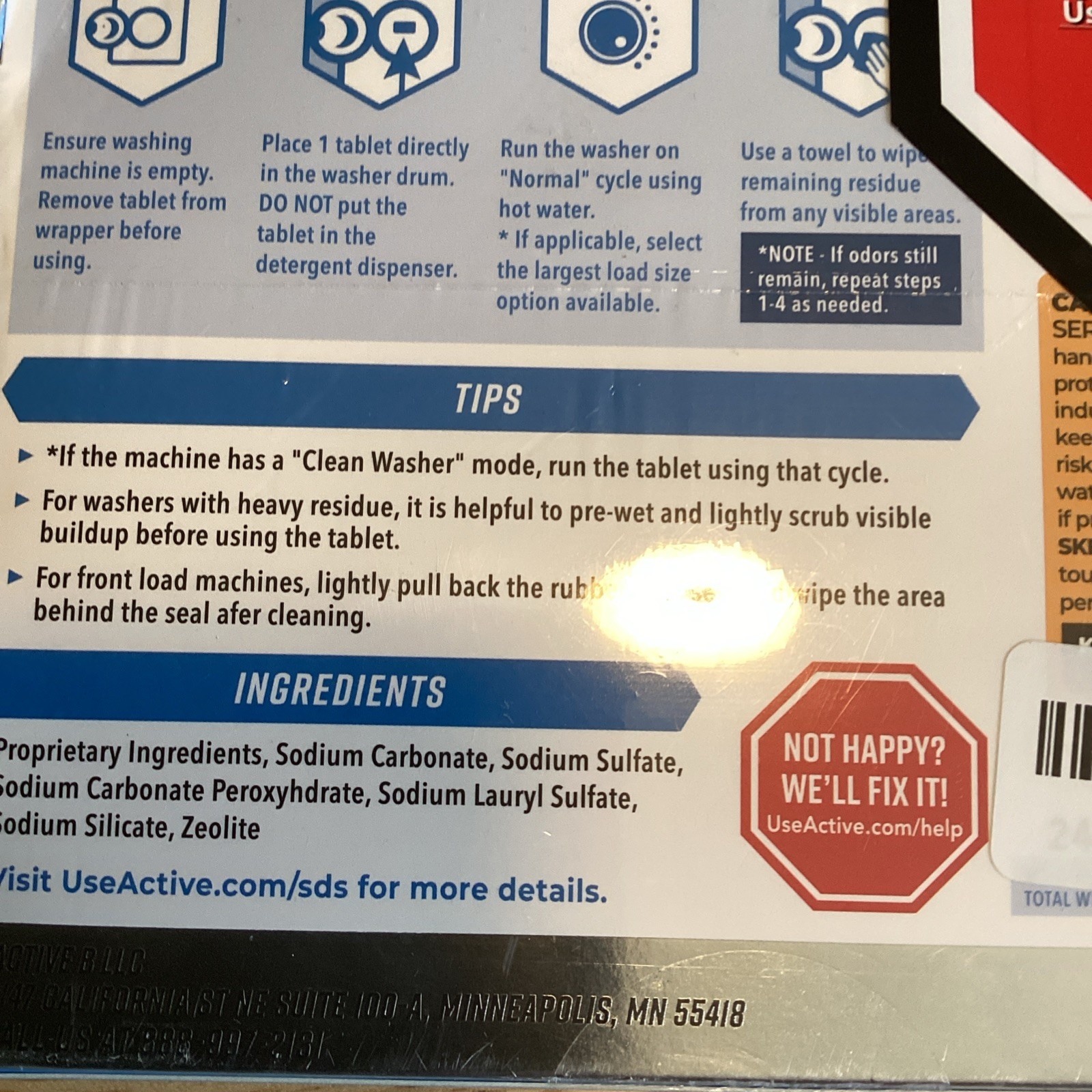 Active Washing Machine Cleaner, One Year Supply, 24 Tablets New Sealed
