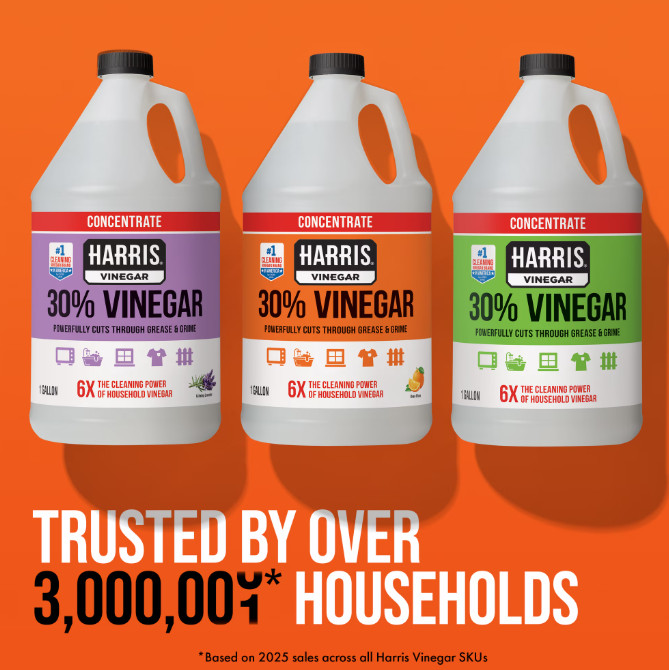 2 Pack- Harris 30% Vinegar Concentrate 1Gal Industrial Strength Cleaning Vinegar