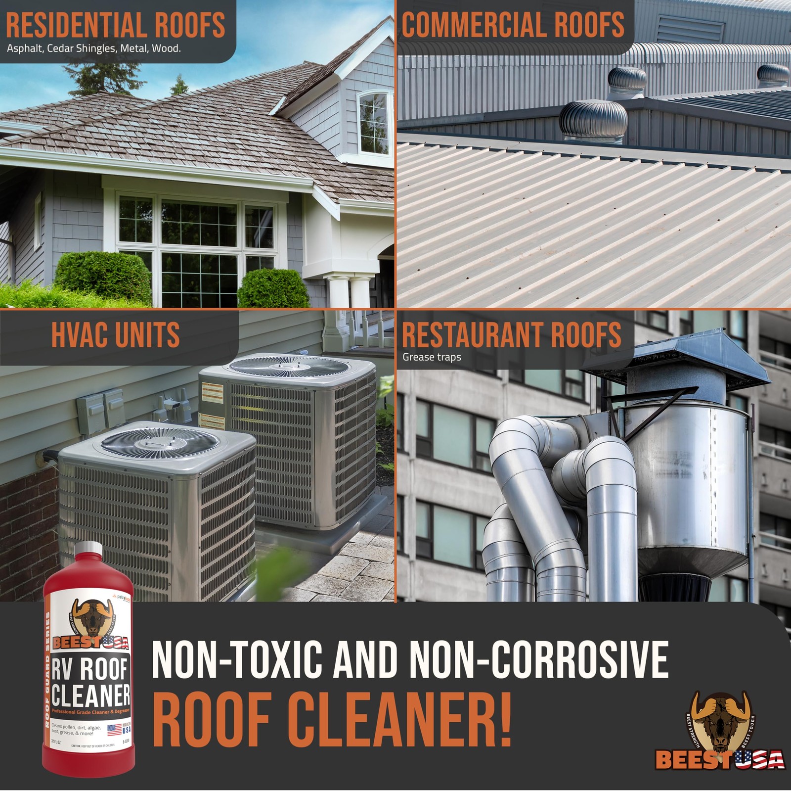 RV Roof Cleaner 32oz Super Concentrated Makes 5 Gallons Dirt Stains Degreaser
