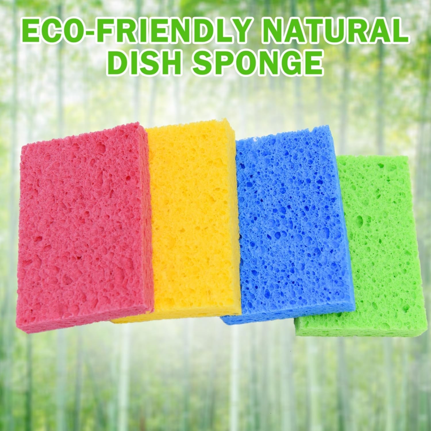 24 Pack Kitchen Sponges Natural Cellulose Compressed Sponges for Cleaning