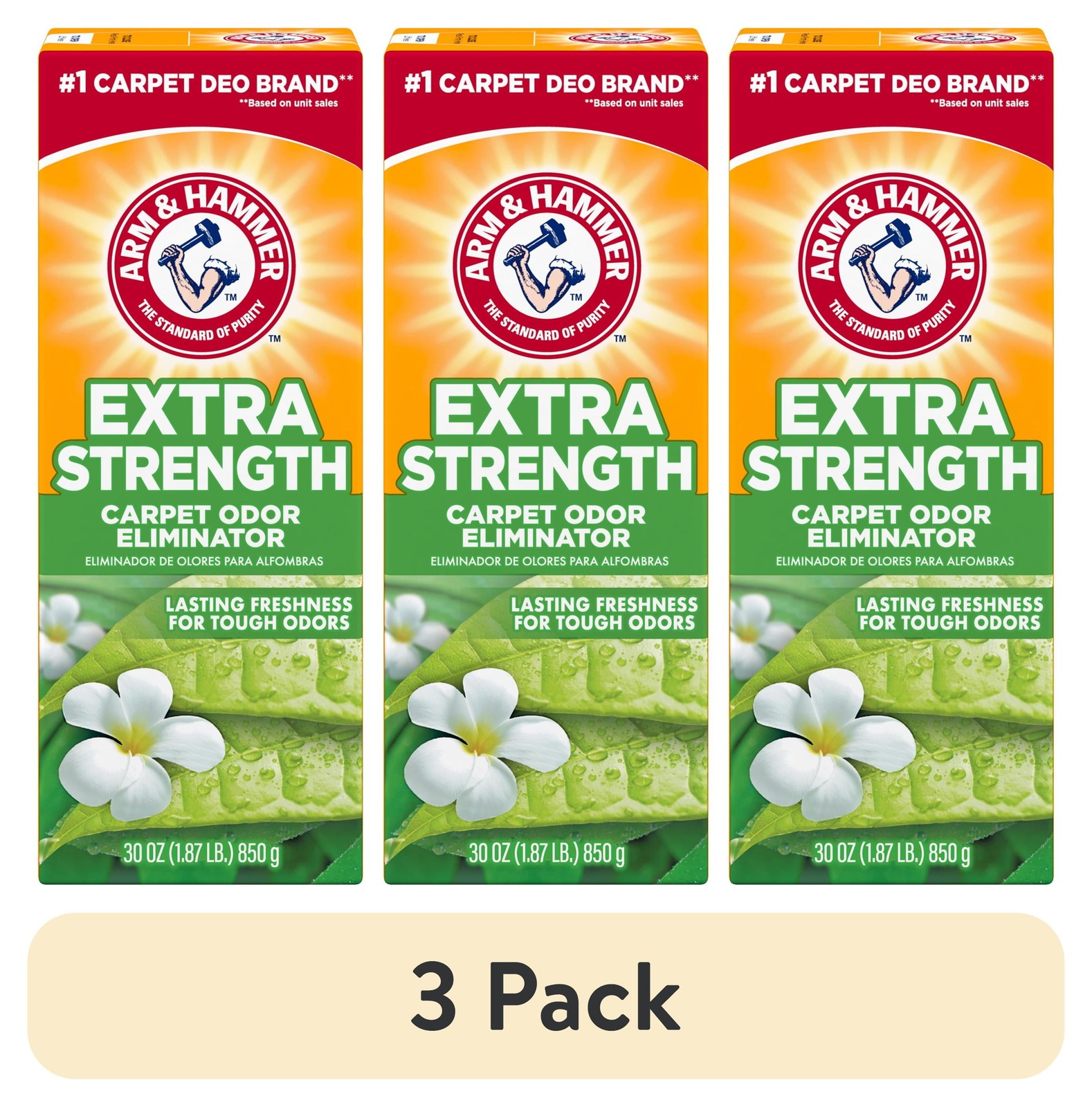 3 Pack Carpet Odor Eliminator Extra Strength 30 oz Baking Soda