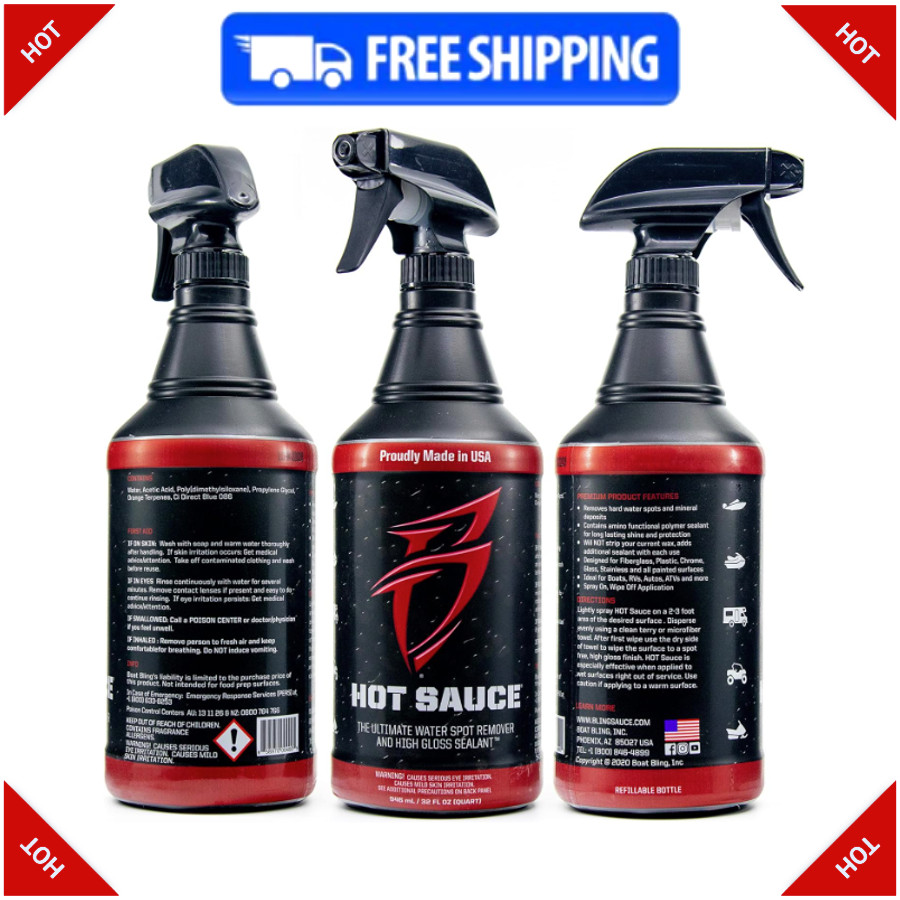 HS-0128 Hot Sauce Hard Water Spot Remover, Gallon Refill, for Boats, RVs, Pow…