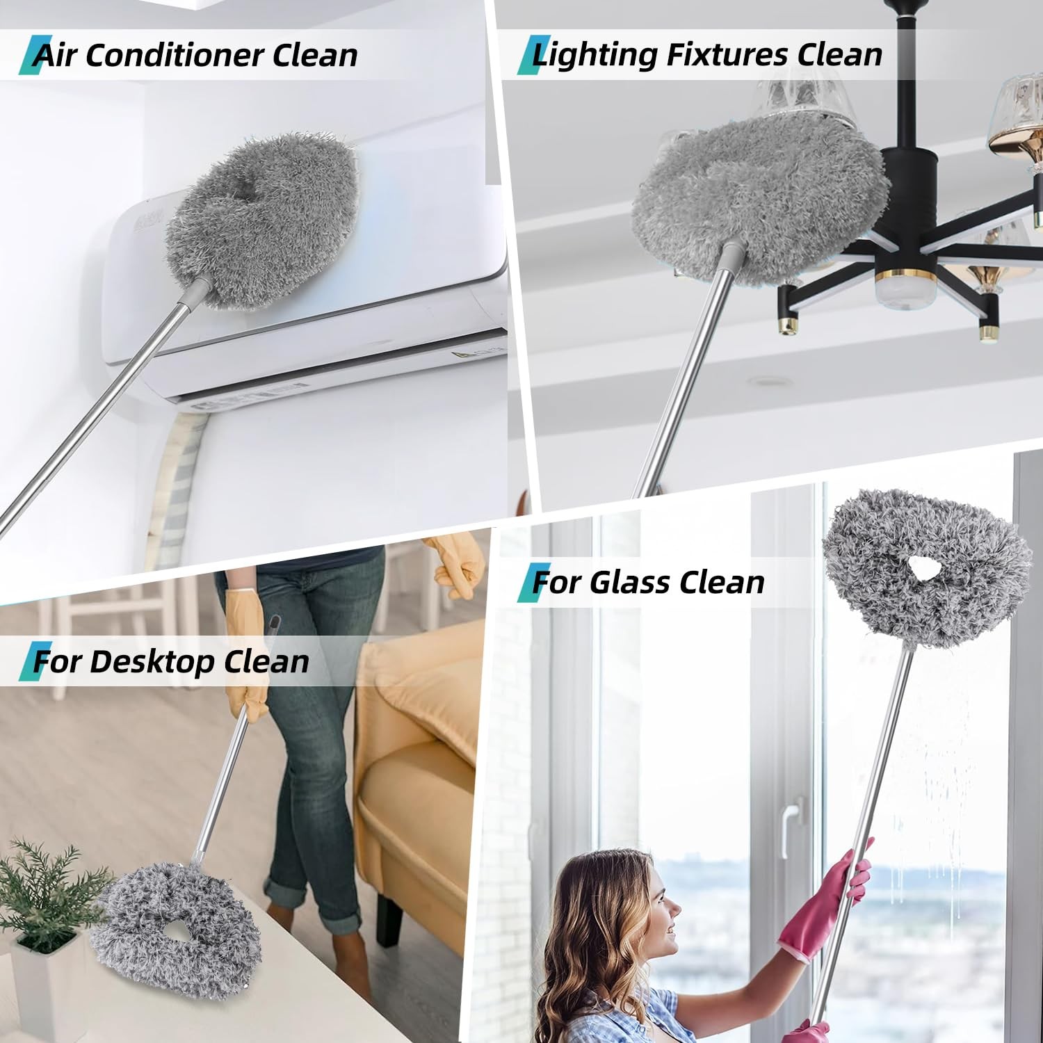 Ceiling Fan Cleaner Duster, 2 Pack Reusable Microfiber Duster with Extension …