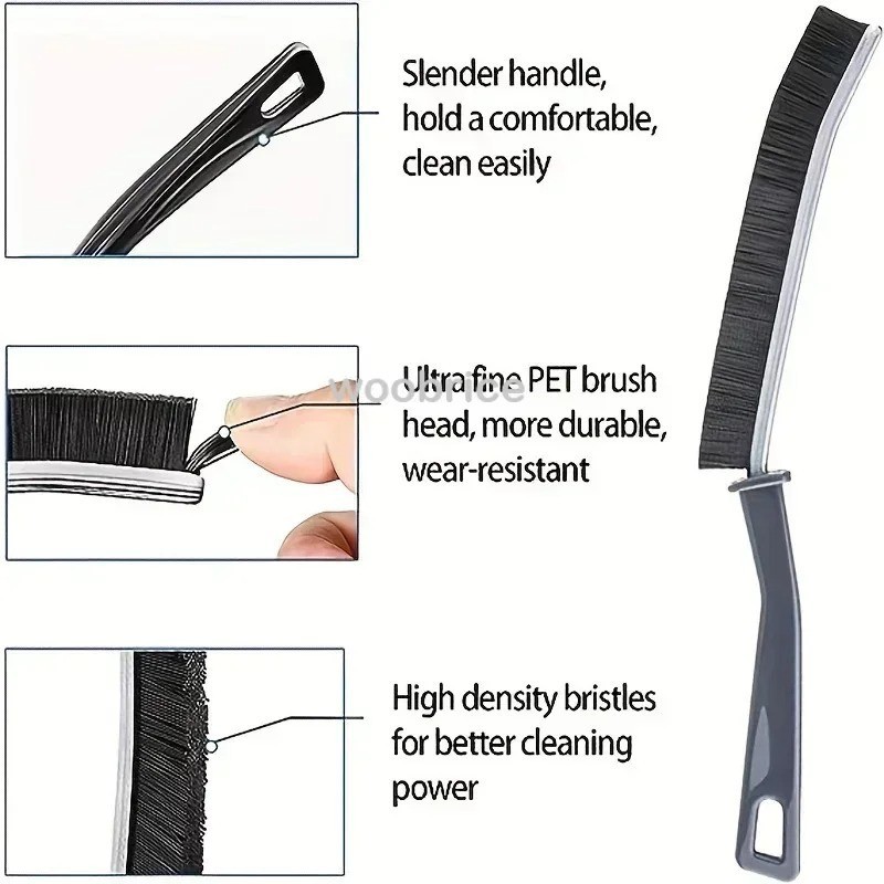 Long Handle Crevice Cleaning Brush Hard Bristle Gap Tile Grout Bathroom Kitchen