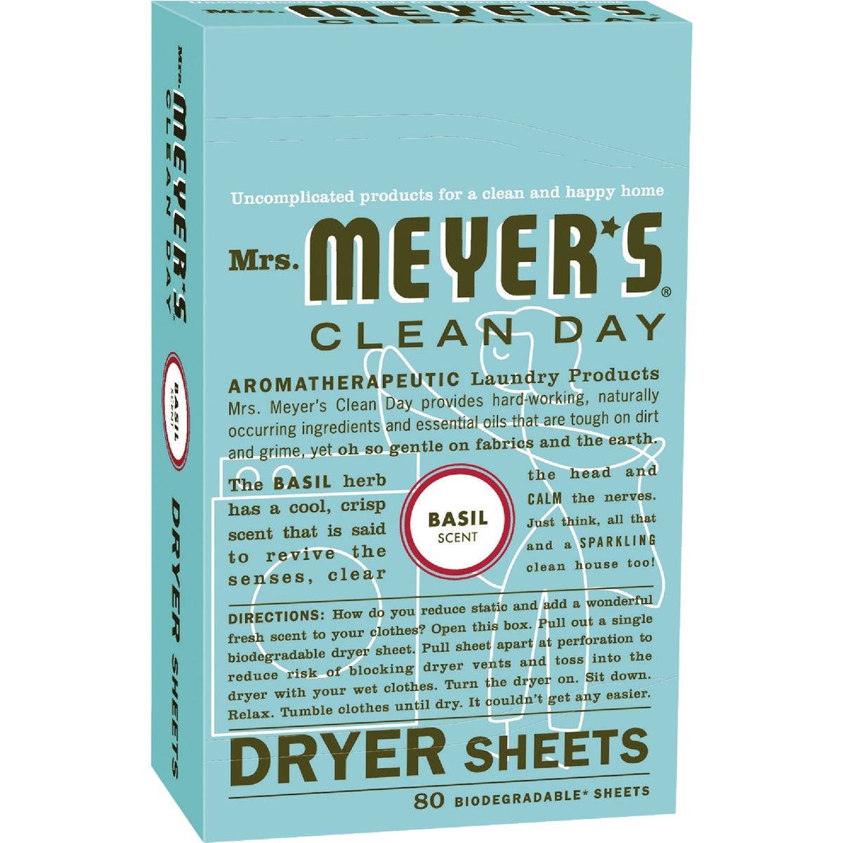 Mrs. Meyer’s Clean Day Basil Dryer Sheet (80-Count) 14448 Mrs. Meyer’s 14448