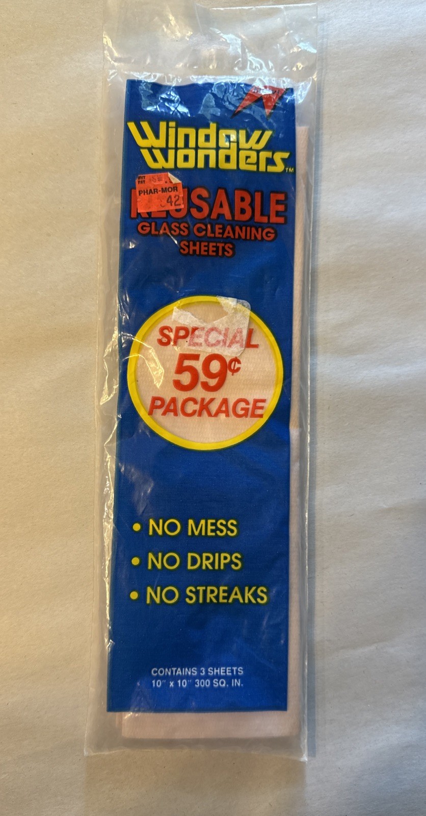 Window Wonders Reusable Glass Cleaner Sheets Strained Paper Co Phar-Mor