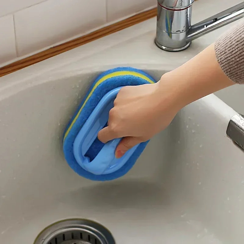 Kitchen Bathroom Toilet Cleaning Magic Sponge Glass Wall Cleaning Bath Brush Han