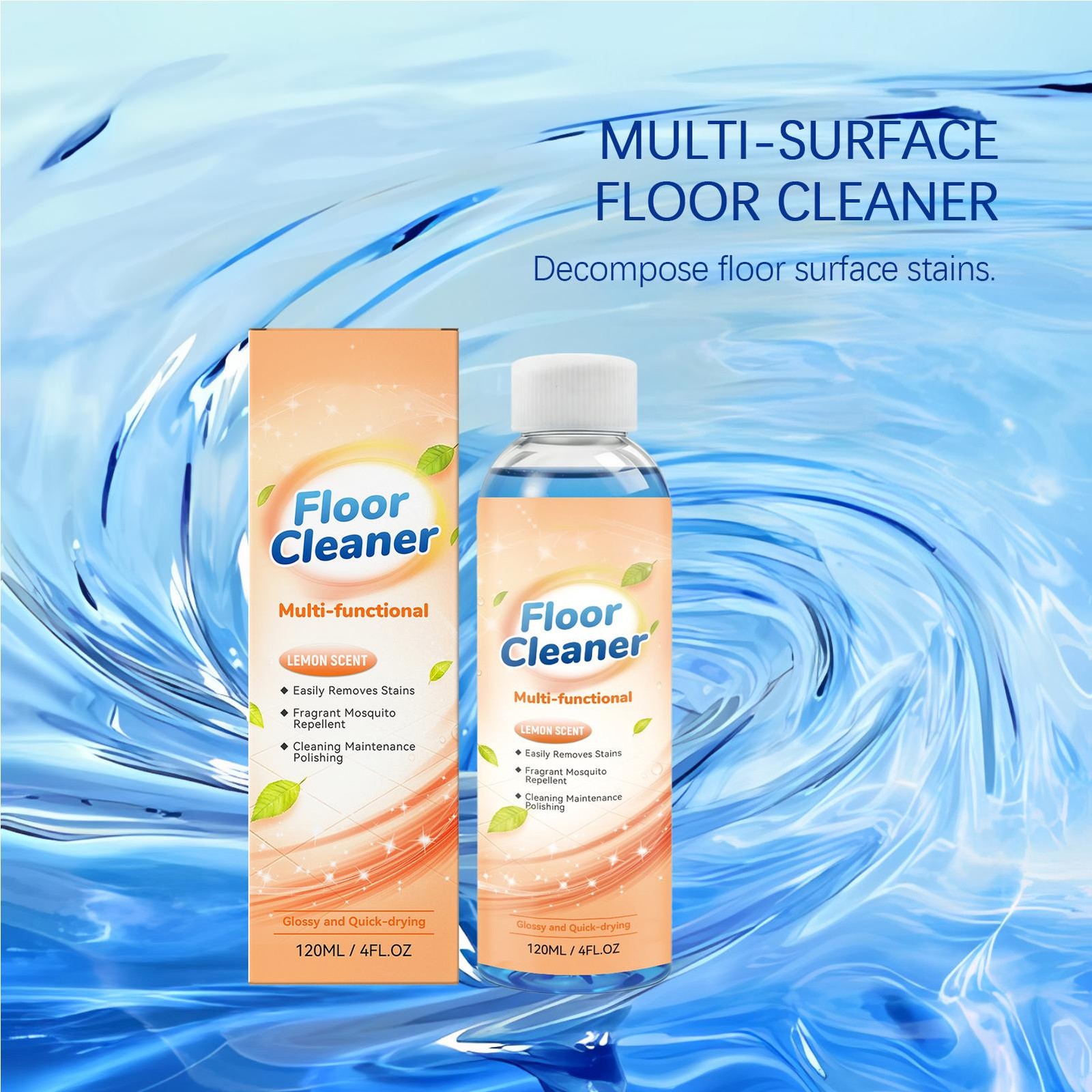Floor Cleaner for Mopping 120ML Lemon Scent Degreaser Quick-Dry Gnat