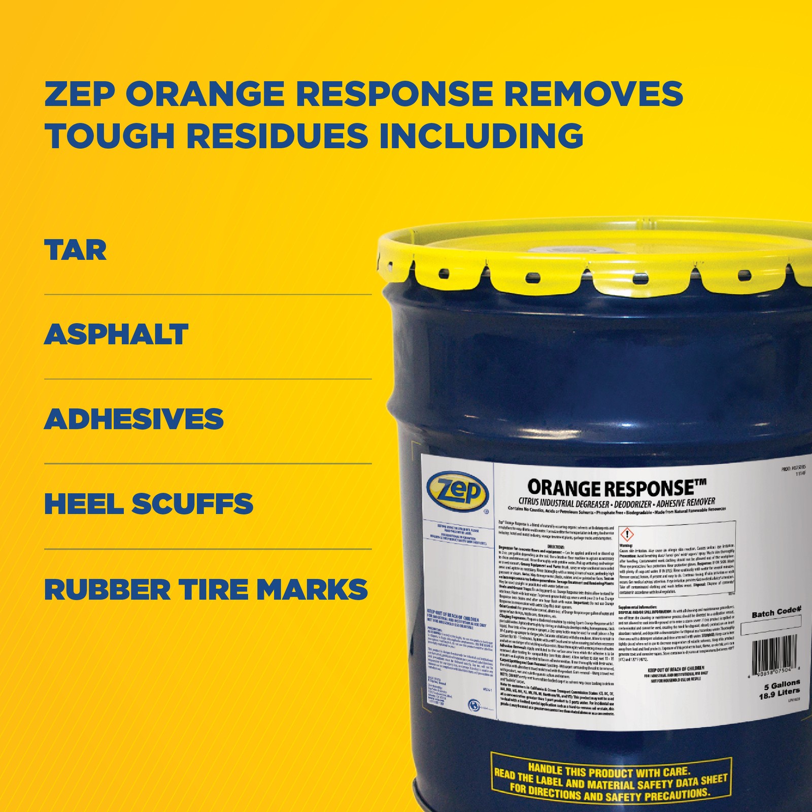 Zep Orange Response Citrus Industrial Degreaser – 5 Gallon (1 Unit) 75035 –