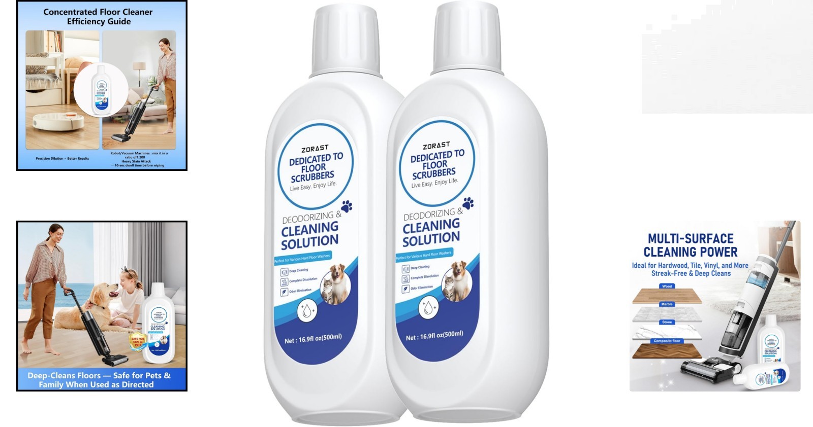 Natural Floor Cleaning Solution, Streak-Free for Hardwood and More, Pack of 2