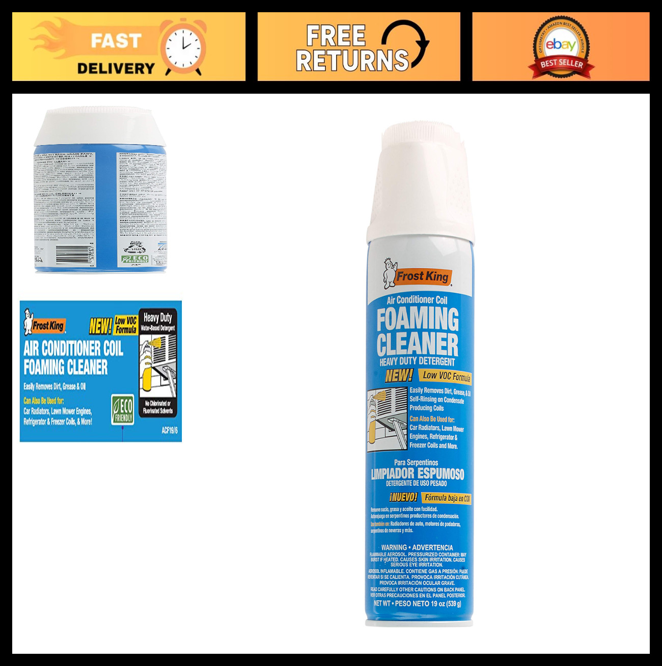Foam Coil Cleaner for HVAC Systems – 19 oz, 1.18 lb – Effective Coil Maintenance