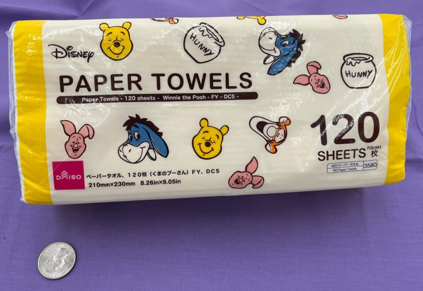 Disney Winnie-the-Pooh Paper Towels – 120 Sheets (8.26″ x 9.05″) – 3 Rolls!