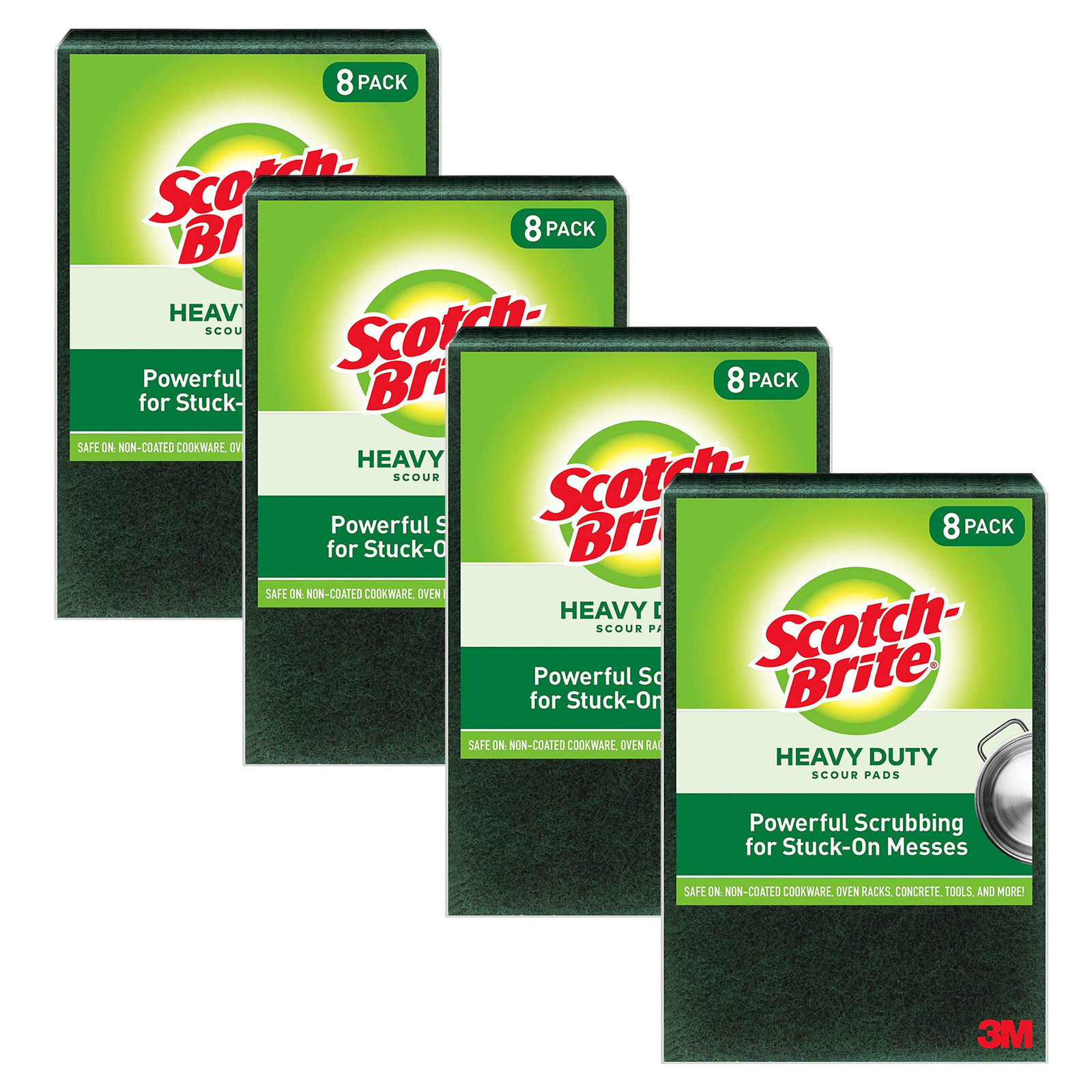 Scotch-Brite Heavy Duty Scour Pads: 9 in. x 6 in. (Green) [32-pack]