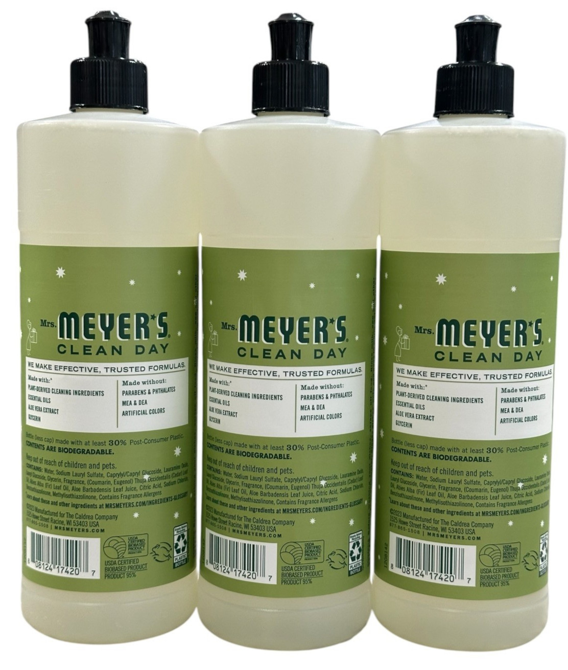 MRS. MEYER’S CLEAN DAY Liquid Dish Soap, Iowa Pine Scent, 16 Oz Bottle – 3 Pack
