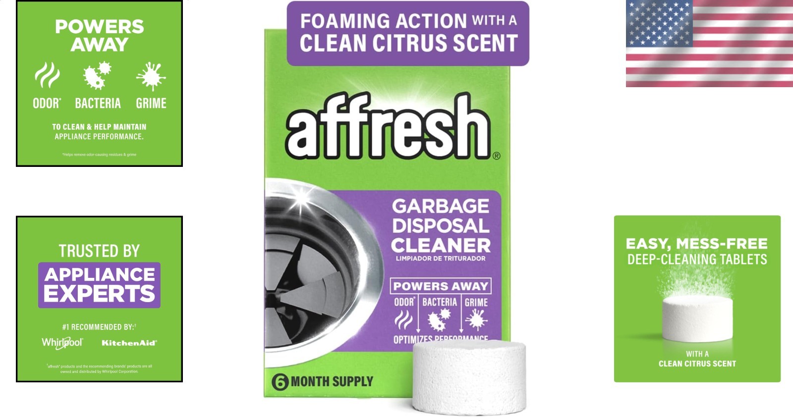 Garbage Disposal Cleaner Tablets – Powerful Odor Eliminator & Grime Remover 6…