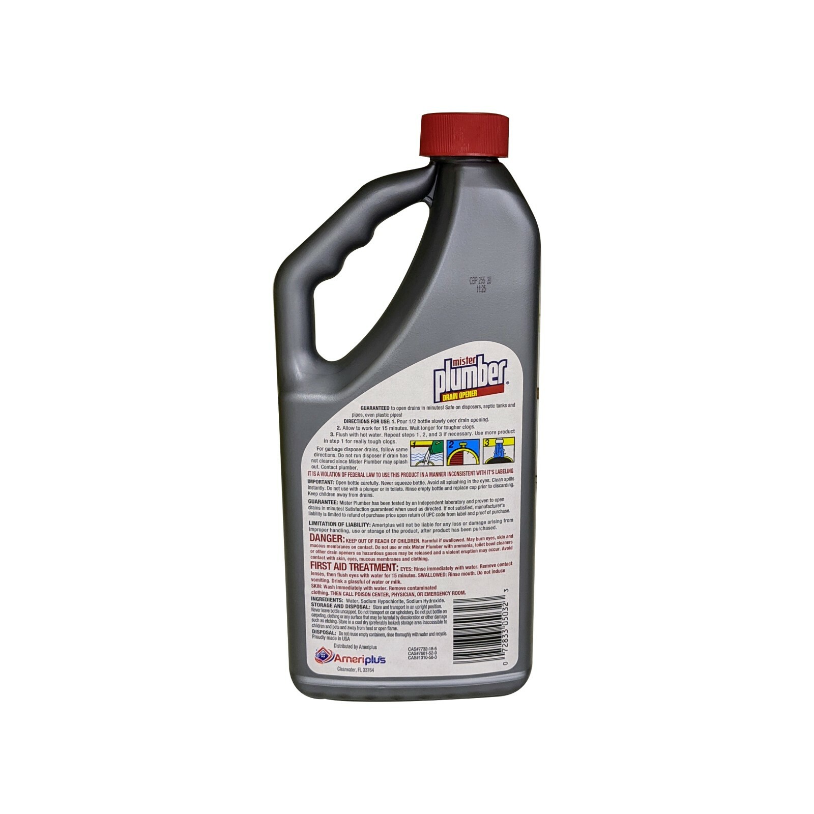 Mister Plumber Drain Opener Drain Cleaner 32 fl oz. Lot of 2 Bottles, USA Made