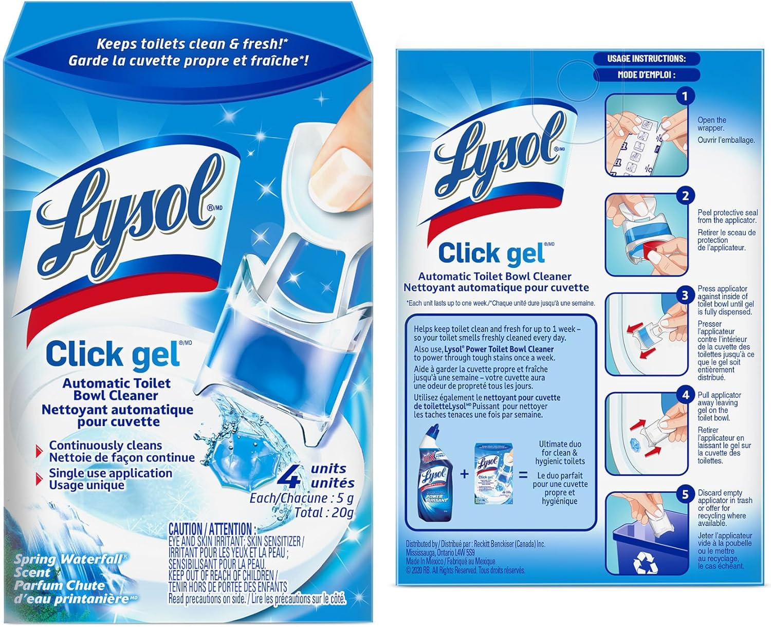 Click Gel Automatic Toilet Bowl Cleaner Ocean Fresh 6-Pack