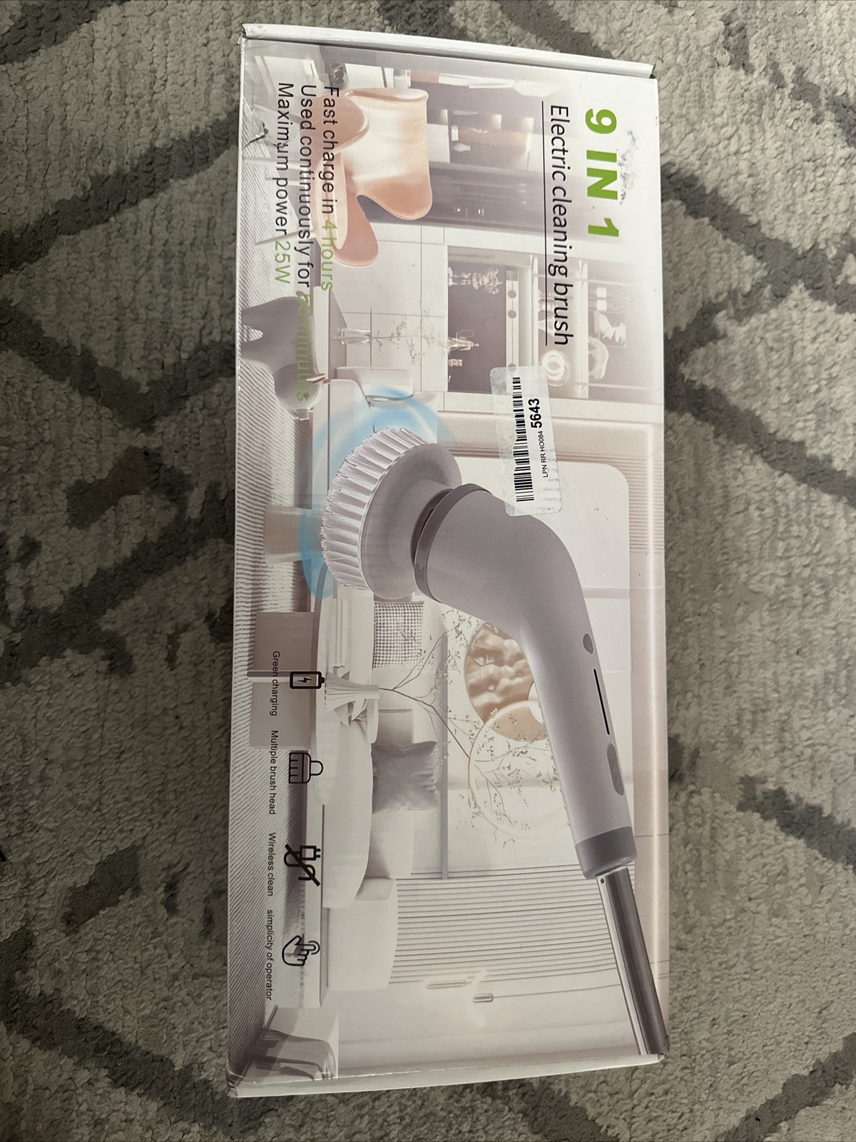 Electric Spin Scrubber 9 In 1 Cordless Cleaning Brush Adjustable Extension Handl