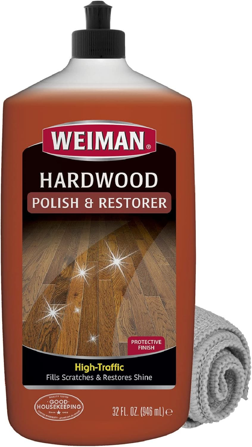Wood Floor Polish and Restorer 32 Oz Bundle – High-Traffic Hardwood Floor, Natur