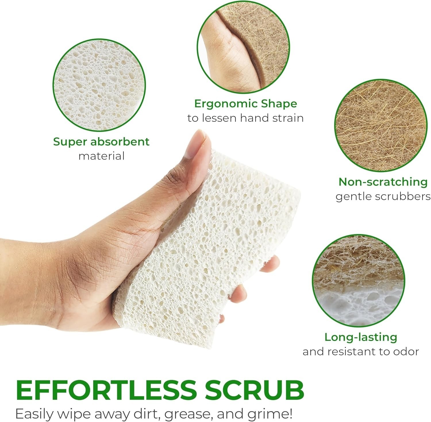 Paquete De 12 Cepillo De Bambú Para Esponja De Cocina Natural Biodegradable NEW.