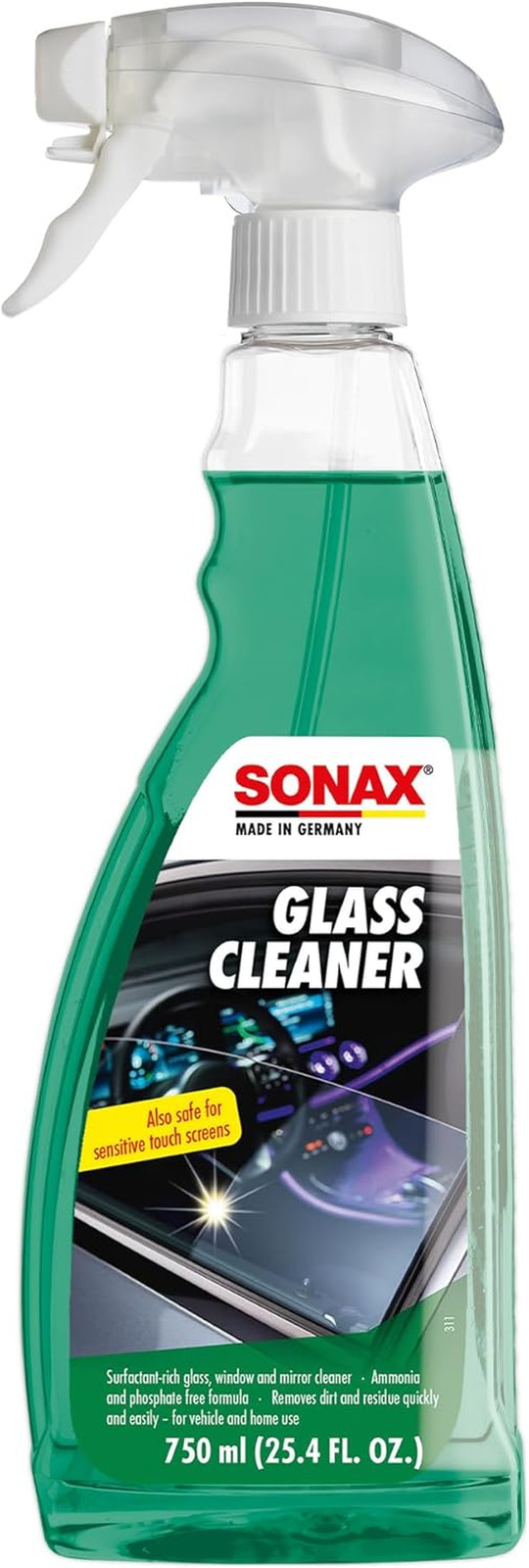Glass Cleaner 338400 | Powerful Streak Free Formula for Crystal Clear Windows an
