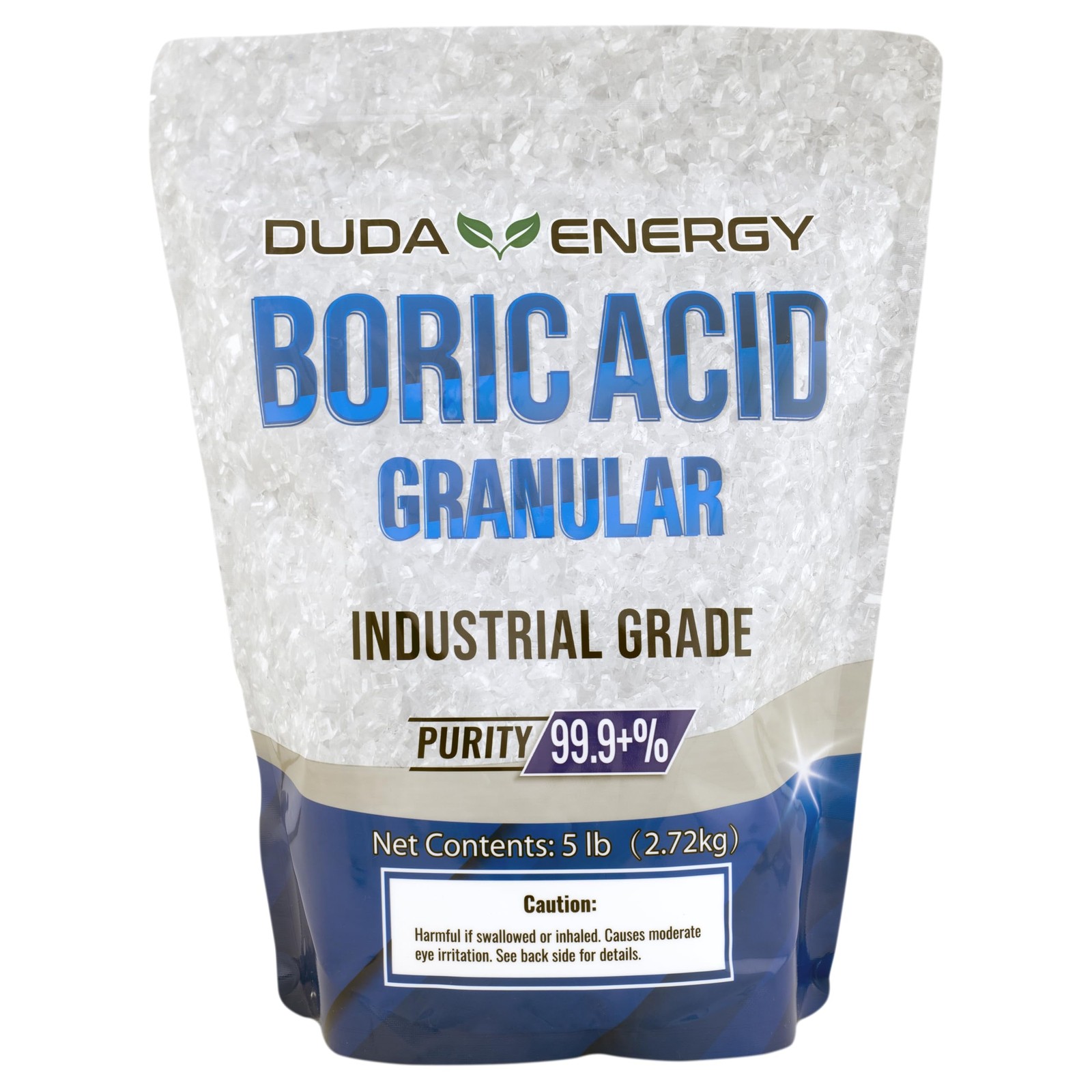 Granular Boric Acid 99.9% Pure Industrial Grade White 5 lb Bag