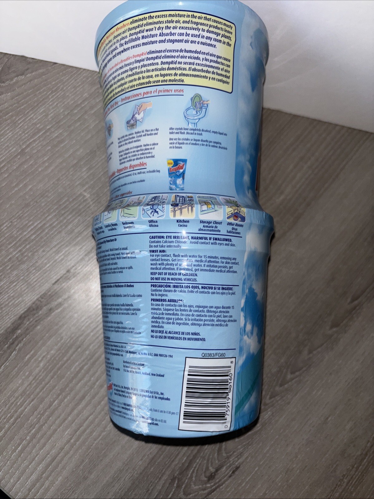 NEW Damprid 10.5oz Tubs – Refillable Moisture Absorber – 2 Pack Fragrance Free