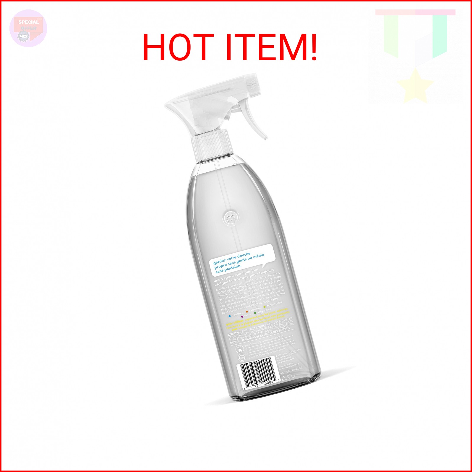 Method Daily Shower Cleaner Spray, Ylang Ylang, For Showers, Tile, Fixtures, Gla