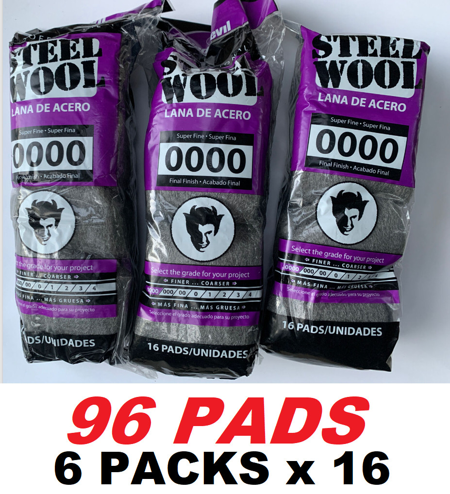 Red Devil 0310 Steel Wool Pads – Super Fine 0000 (96 PACK)