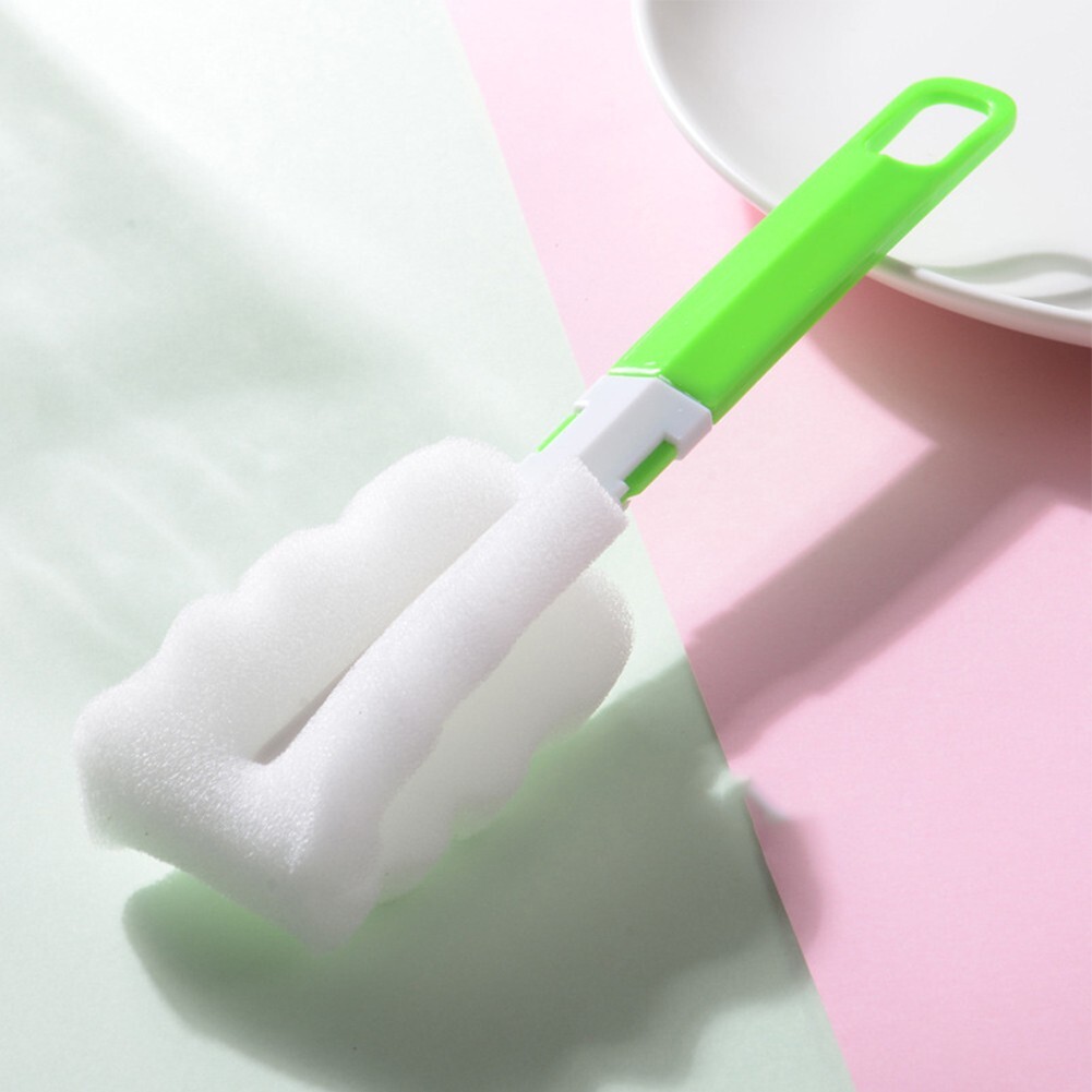 Sponge Handle Brush Foam for Bottle Cup Glass Kitchen Car Baby Bottle Cleaning