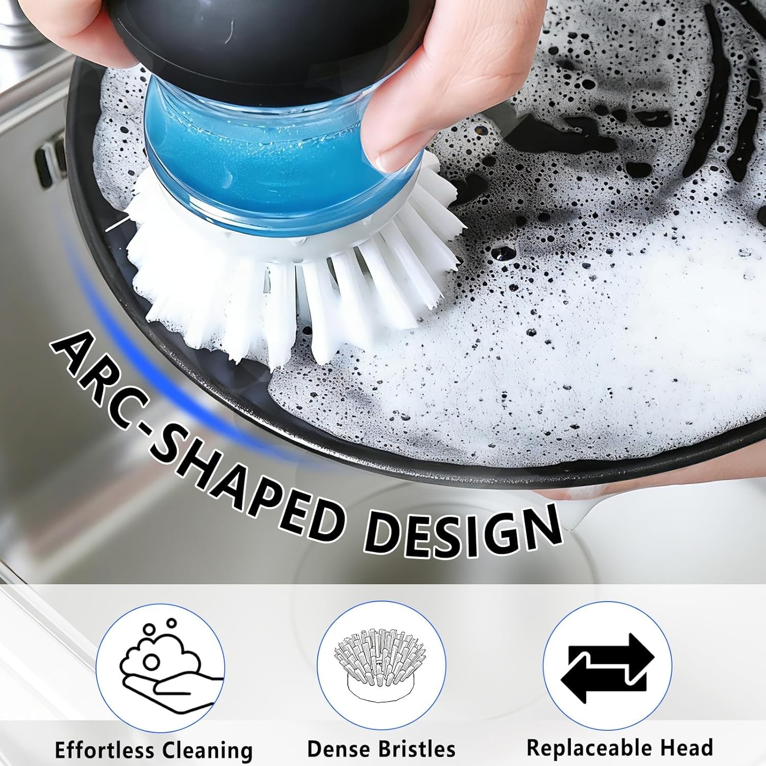 4 Pack Brush Refills for Dish Brush Refill B, Brush Head Replacement Dish