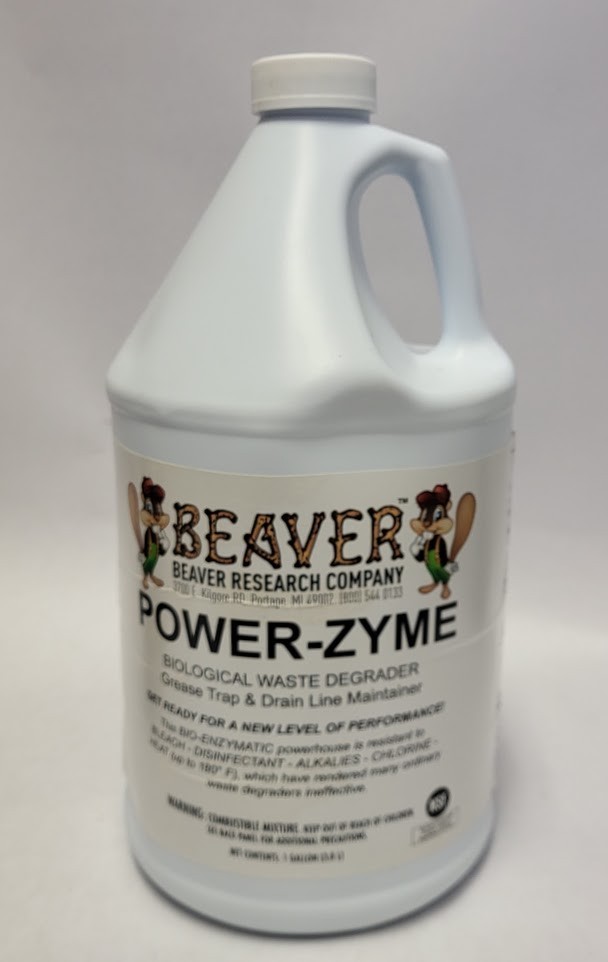 Power-Zyme Biological Waste Grease Cleaner Degrader 1 Gal 3.8 L Beaver Research