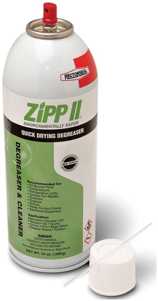 RECTORSEAL 12 OZ AEROSOL, LIQUID, CLEAR, ZIPP II DEGREASER CLEANER