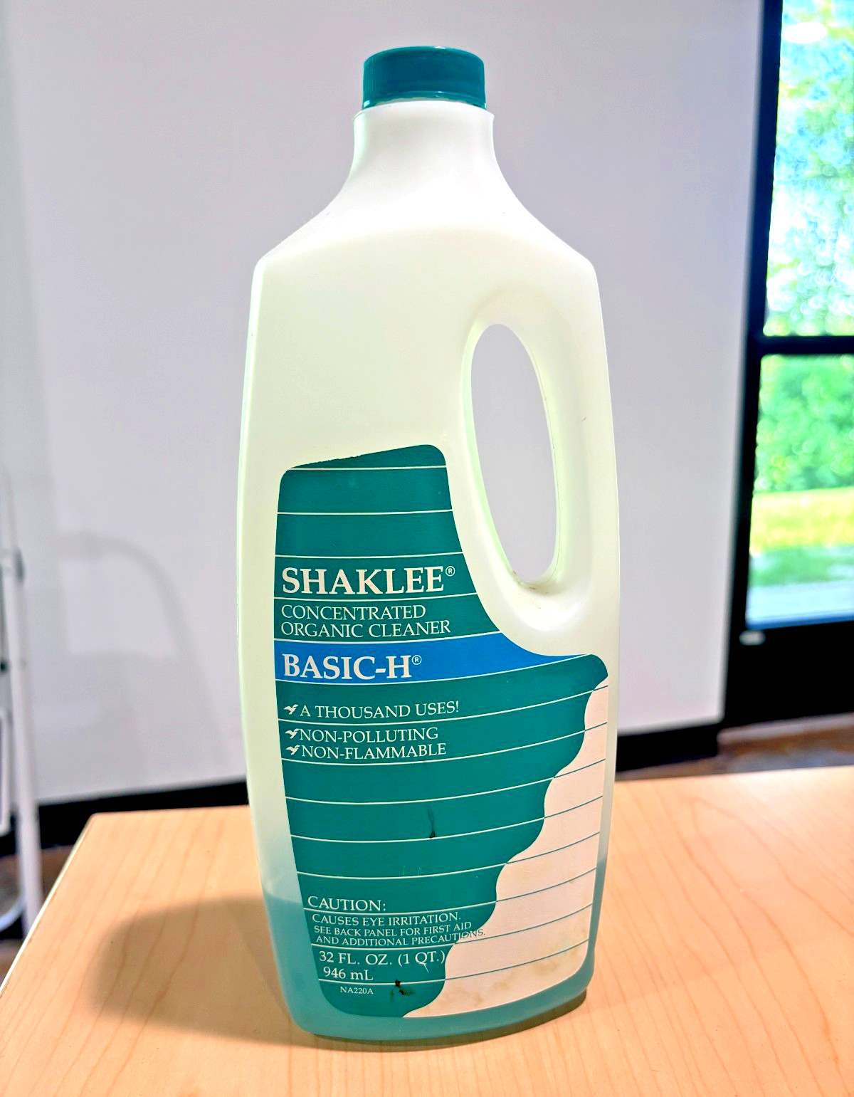 Shaklee Basic-H Concentrated Organic Cleaner 32 Oz Bottle Vintage USA 20% full