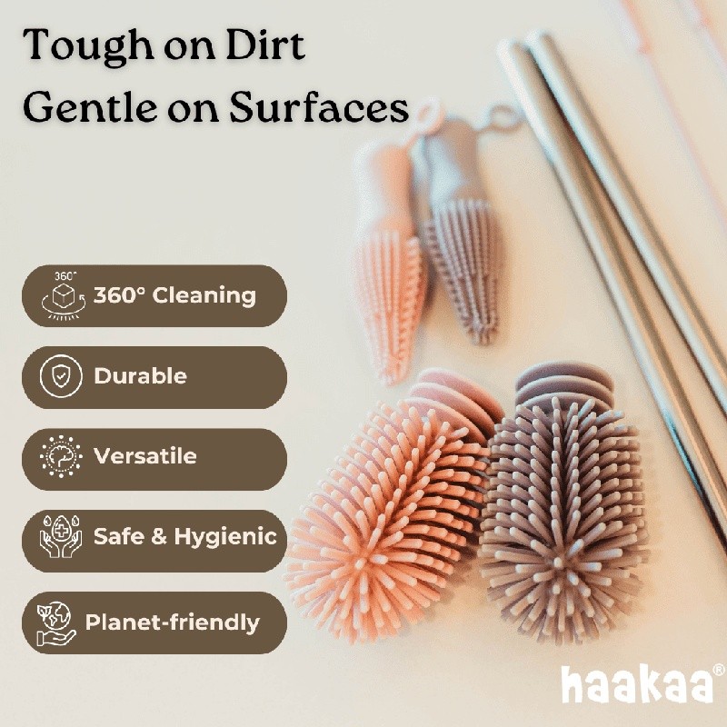 Versatile Silicone Cleaning Brush Set Baby Bottles Straws & Kitchen Use