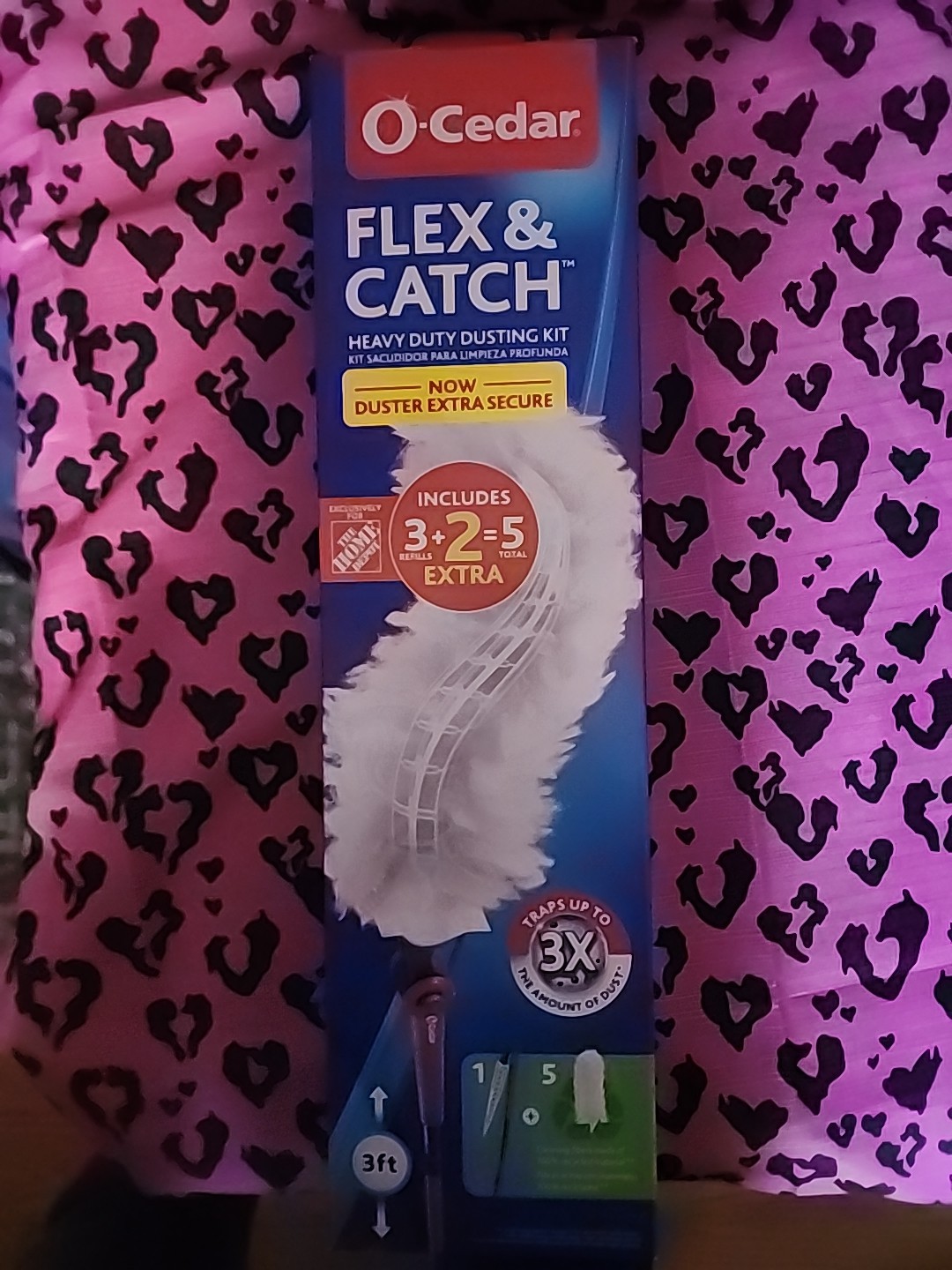 NEW O-CEDAR Flex and Catch Heavy Duty Dusting Kit Handle Extends 3ft + 5 refills