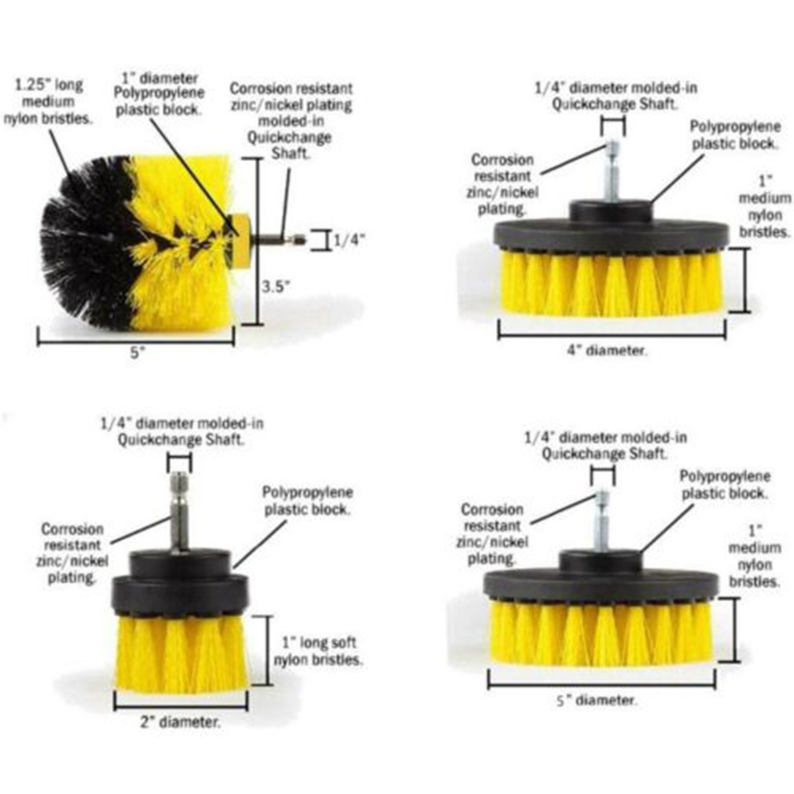 6Pcs Power Scrubber Cleaning Kit Drill Brush Set For Bathroom Tile Grout V1